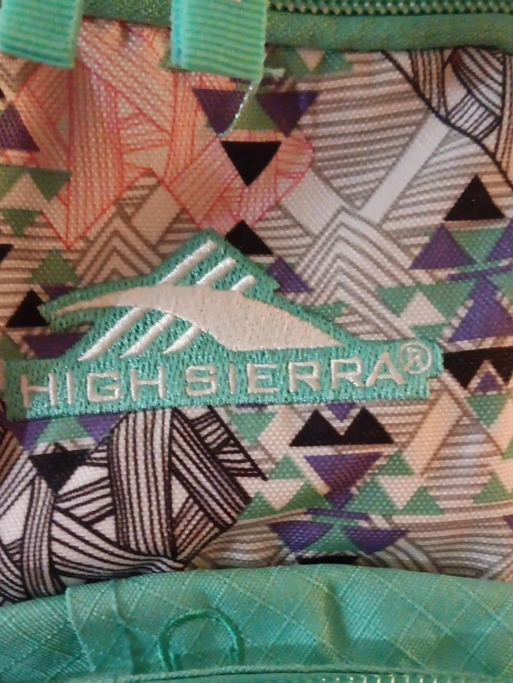 High Sierra Mint Green Geometric Backpack